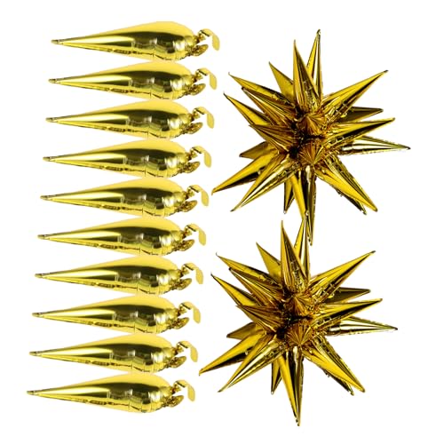 Balacoo 50 Stück Teiliges Goldene Aluminiumfolie Sternballons Langlebig Lichtreflektierend für Partydekoration Geburtstag Hochzeit Shower Festliche Atmosphäre von balacoo