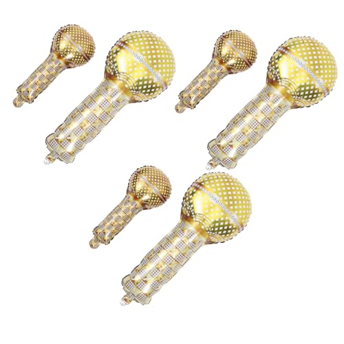 Balacoo 6 Stück Teiliges Goldene Folienmikrofon Luftballons Geburtstagsdeko Party Aluminiumfolie Ballons Robuste Auffällige Mikrofonform für Schule Leichte Langlebige Partydekoration Balacoo 6 Stück Teiliges Goldene Folienmikrofon Luftballons Geburtstagsdeko Party Aluminiumfolie Ballons Robuste Auffällige Mikrofonform für Schule Leichte Langlebige Partydekoration von balacoo