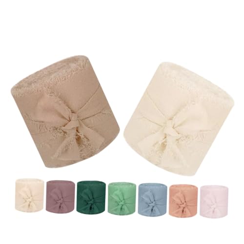Balacoo 9 Rollen Breites Ausgefranstes Chiffonband pro Rolle Vielseitiges und Bastelband für Hochzeitseinladungen Sträuße DIY Dekoration Buntes für Festliche Verpackungen von balacoo
