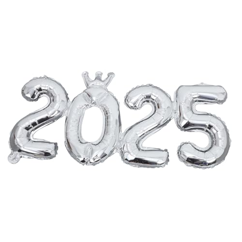 Balacoo Aluminium Folienballons Silberfarben Stabile Jubiläums und Neujahrsdeko Vielseitig für Abschlussfeier Firmenveranstaltung Wand und Fensterdekoration Geeignet von balacoo