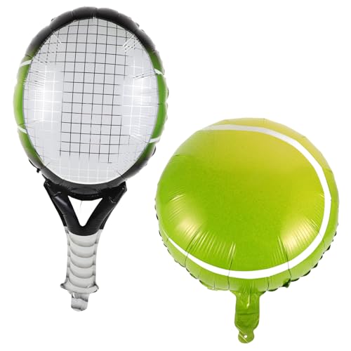 Balacoo Aluminium Folienballons Tennisball und Tennisschläger Teiliges Partydekoration für Geburtstag Innen Außen mit Aufhängeloch Sport Motto Feier Zubehör von balacoo