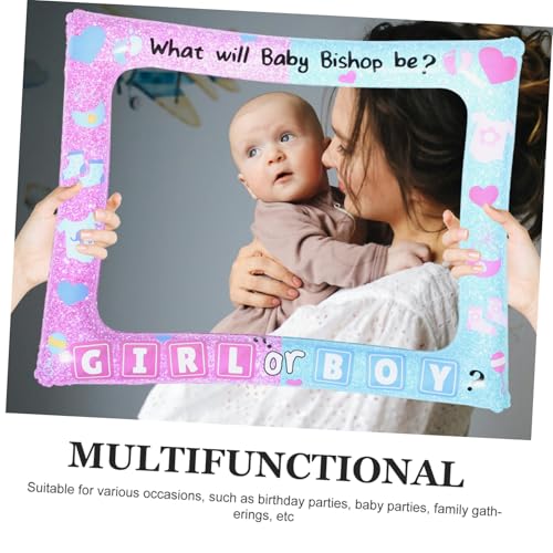 Balacoo Aufblasbarer Reveal Foto Rahmen Bunte Babyparty Deko Leicht Tragbar Langlebig Vielseitig für Gender Reveal Shower Party Zubehör von balacoo