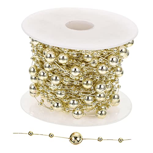 Balacoo Beaded Chain Goldfarben Perlenkette DIY Bastelperlen Schmuckmaterial für Hochzeitsdeko Brautstrauß Vorhang Zubehör Flexibel Zuschneidbar Langlebig Sicher von balacoo