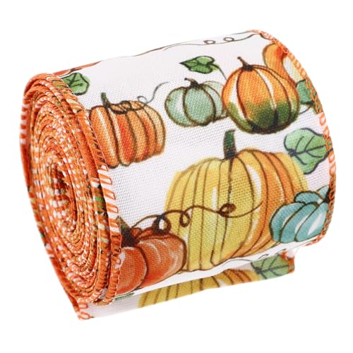 Balacoo Herbstliche Geschenkband mit Kürbismotiv Deko Geschenkverpackungsband Vielseitiges DIY Bastelband für Thanksgiving Party und Geschenkboxgestaltung von balacoo