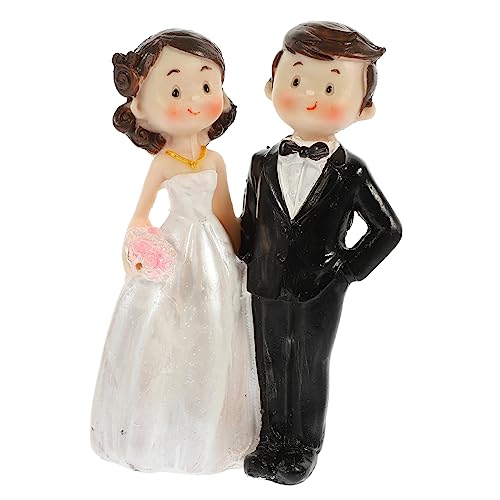 Balacoo Hochzeitspaar Resin Figur Hochzeitsdekoration Tortenstecker Brautpaar Kompakt Strapazierfähig Langlebig für Tischdeko Geschenkidee Wohnzimmer Auto von balacoo