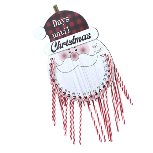 Balacoo Holz Weihnachtsmann Anhänger Adventskalender Hängende Weihnachtsdekoration mit Countdown Funktion Rustikaler Türschmuck für Festliche Atmosphäre Nachhaltige Wohnaccessoire für von balacoo