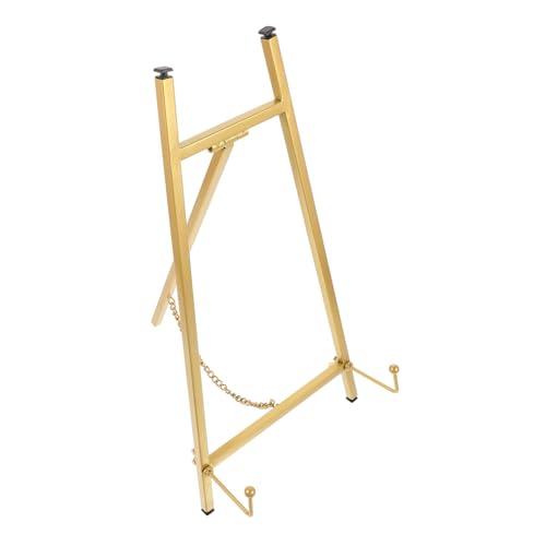 Balacoo Metall Staffelei Ständer Goldfarbig Dreibein Display Halter für Fotos Hochzeitsschild Tischständer für Bilderrahmen Wohnzimmer Dekoration von balacoo