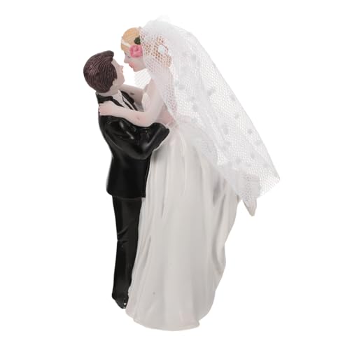 Balacoo Romantische Braut und Bräutigam Figurine Cake Topper Langlebige Resin Hochzeitsdeko Multifunktionales Europäisches Design als Tortenaufsatz und Tischdekoration für Hochzeit und von balacoo