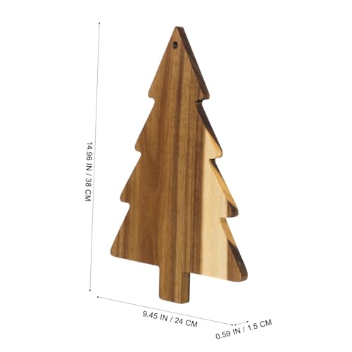 Balacoo Weihnachtsbaum Schneidebrett aus Naturholz Vielseitiges Servierbrett für Käse Pizza Obst Küchentablett mit Detailreicher Weihnachtsbaumform Festliche Dekoration für Zuhause und von balacoo