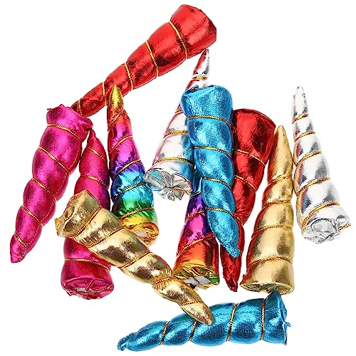 balacoo 12 Stück Teiliges Einhorn Horn mit Glitzer DIY Zubehör für Haarreifen Vielseitige Kopfschmuck Accessoires aus Weichem Stoff für Fasching Geburtstag Cosplay und Partydekoration von balacoo