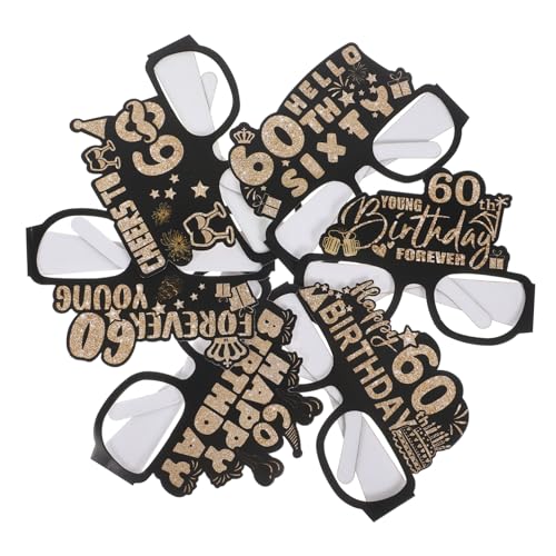 balacoo 12 Stück Teiliges Geburtstags Party Brillen aus Papier Leichte Tragbare Eyewear Deko Papierrahmen Bunte Foto Requisiten für Unvergessliche Festlichkeiten von balacoo