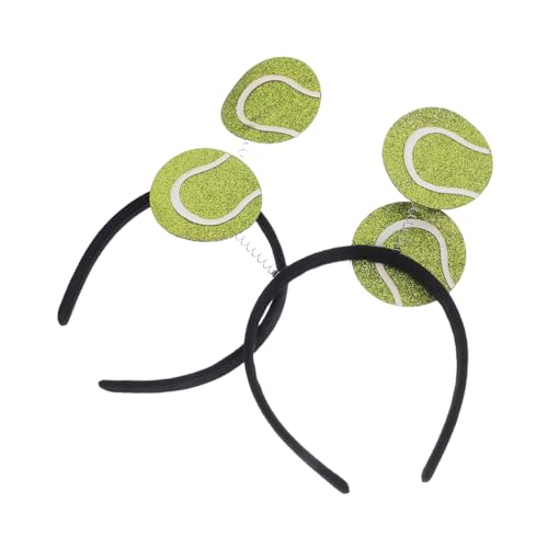 balacoo 2 Stück Sportliches Tennis Stirnband Kreative Haarreifen mit Tennisball Deko Glänzend und Bequem Geeignet für Damen bei Sport Events Partys und Wettbewerben von balacoo