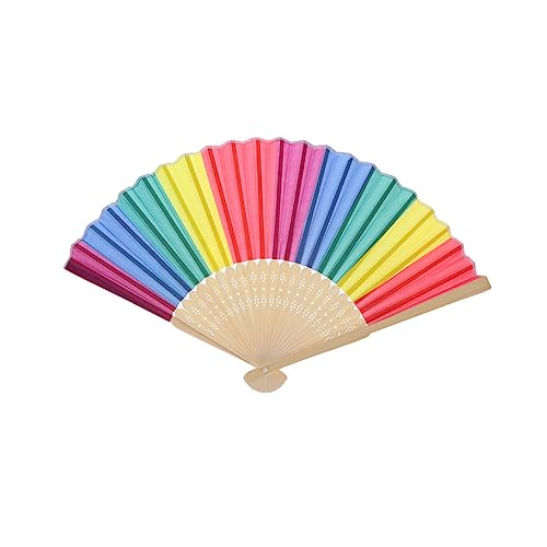 balacoo 2 Stück Teiliges Regenbogen Faltfächer Handgefertigt Leichter Sommer Handfächer für Partys Tanz Hochzeiten Geburtstage für Familie und Freunde von balacoo