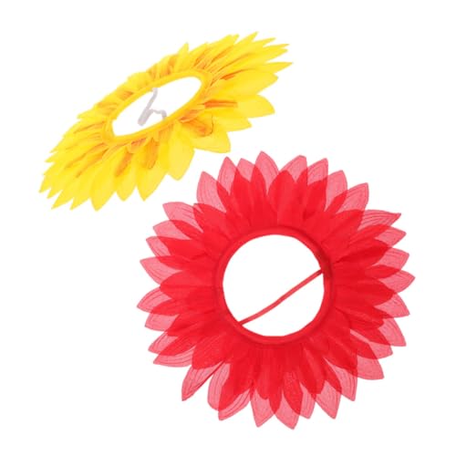 balacoo 2 Stück Teiliges Sonnenblumen Kopfbedeckungs Gelb und Rot Lustiges Weiches Sonnenblumen Halloween Party Performance Accessoire als Fotorequisite von balacoo