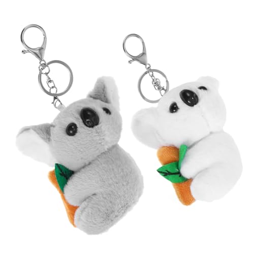 balacoo 2stücke Plüsch Koala Schlüsselanhänger Plüschtier Anhänger Für Rucksack Tasche Handtasche Autoschlüsselring Dekorativer Schlüsselanhänger Bastel-keychain von balacoo