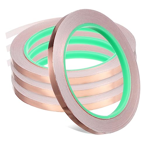 balacoo 4 Rollen Kupferfolie Klebeband Je Selbstklebendes Leitfähiges Kupferband Dünn Flexible Kupferfolie für Elektrische Reparaturen DIY Basteln Emi Abschirmung von balacoo