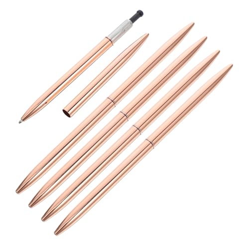 balacoo 5 Stück Metallic Drehkugelschreiber Rosegold Schwarz Drehmechanismus Schlanker Kugelschreiber für Büro Schule Studenten Tragbar und Leicht von balacoo