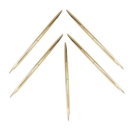 balacoo 5 Stück Teiliges Schlanker Metall Kugelschreiber Goldfarben Ergonomisch Leichter Griff Langlebig Vielseitig für Büro Schule Hochzeit Lehrer Studenten von balacoo