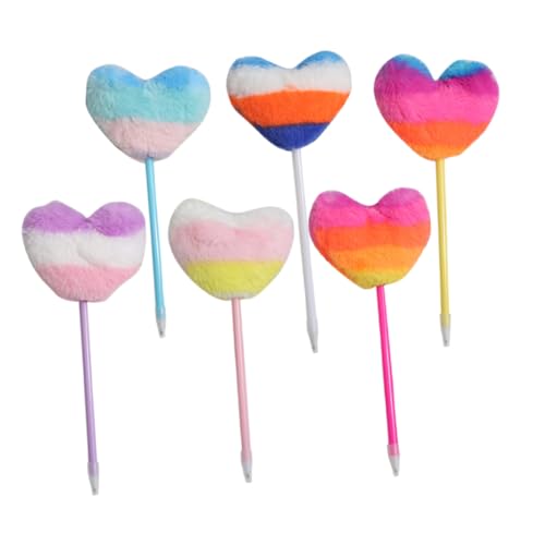 balacoo 6 Stück Bunte Flauschige Kugelschreiber mit Herz Pompon Ergonomisch für Komfortables Schreiben Klare ohne Verschmieren für Schule Büro und Partybedarf balacoo 6 Stück Bunte Flauschige Kugelschreiber mit Herz Pompon Ergonomisch für Komfortables Schreiben Klare ohne Verschmieren für Schule Büro und Partybedarf von balacoo