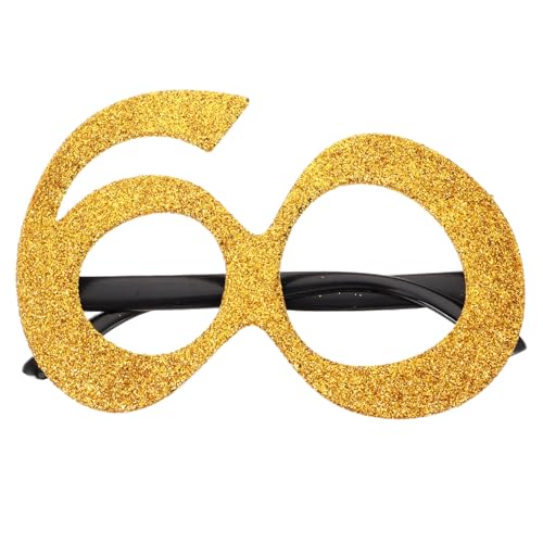 balacoo Geburtstag Brille Zahlenform Gold Glitzer Party Sonnenbrille Leicht und Bequem für Geburtstagsfeiern Jubiläen und Fotoshootings von balacoo