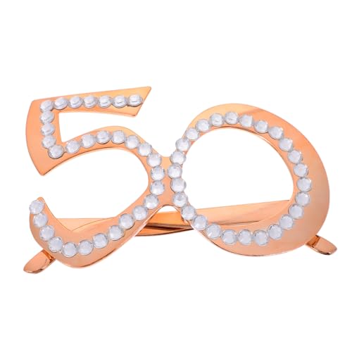 balacoo Geburtstagsbrille aus Leichtem Kunststoff Roségoldene Zahlen Design Komfortabel und Lustiges Party Accessoire für Fotorequisiten Jubiläumsfeier und Tanz Geeignet von balacoo