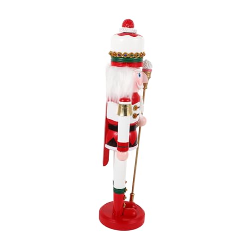 balacoo Holz König Weihnachtsdeko Figurine Desktop Nutcracker Weihnachtsbaum Deko Traditionelle Xmas Holzfigur für Festliche Tischdekoration von balacoo