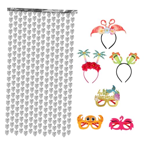 balacoo Luau Party Set Hawaii Haarband und Sonnenbrillen mit Folien Fransen Vorhang Tropische Hawaii Deko für Erwachsene Fotohintergrund balacoo Luau Party Set Hawaii Haarband und Sonnenbrillen mit Folien Fransen Vorhang Tropische Hawaii Deko für Erwachsene Fotohintergrund von balacoo