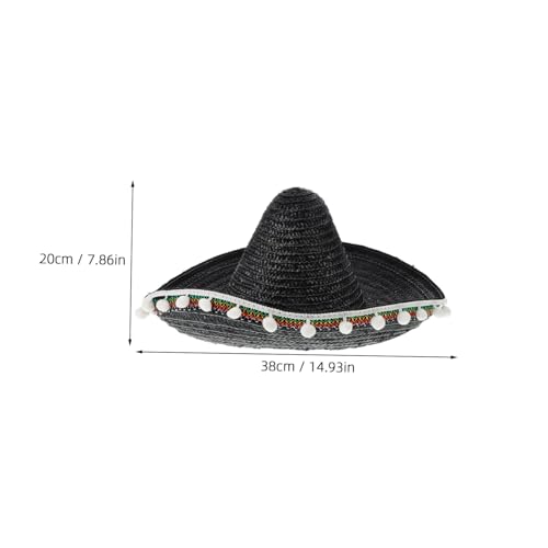 balacoo Mexikanischer Strohhut Sombrero mit Pom Pom Serape Besatz Leichter Atmungsaktiver Sonnenhut für Damen und Herren Hawaiianischer Stil Verstellbar für Cinco De Mayo Party und balacoo Mexikanischer Strohhut Sombrero mit Pom Pom Serape Besatz Leichter Atmungsaktiver Sonnenhut für Damen und Herren Hawaiianischer Stil Verstellbar für Cinco De Mayo Party und von balacoo