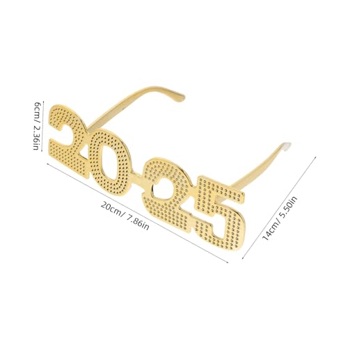 balacoo Neujahr Partybrille Goldfarbenes Partyaccessoire Unisex Partydeko Lustige Brille für Festival und Feier von balacoo