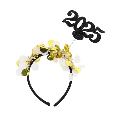 balacoo Neujahrs Haarreif Goldene Zahlen Haarschmuck Party Stirnband Leicht und Langlebig für Silvester und Festliche Anlässe von balacoo