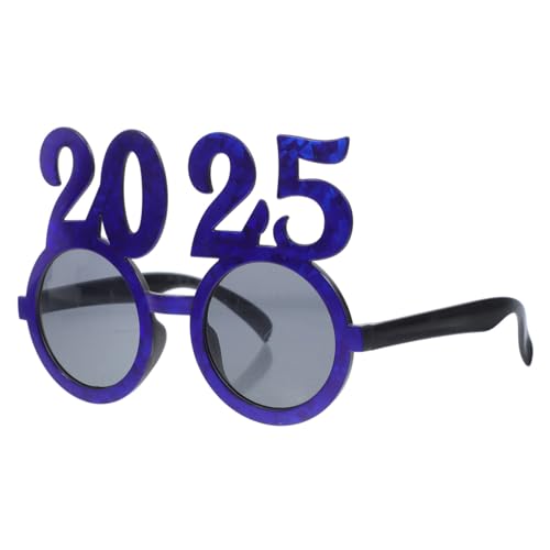 balacoo Neujahrsbrille Design Runde Partybrille in Blau Auffällige Silvester Accessoires Lustige Foto Requisiten für Erwachsene Stilvolle Feierdekoration von balacoo