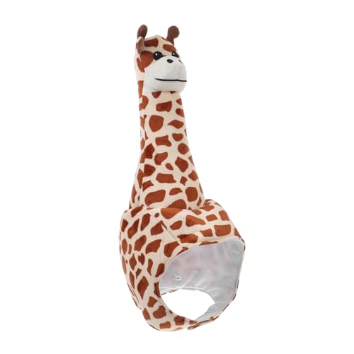 balacoo Plüsch Giraffen Kopfbedeckung Tierkostüm Hut für Erwachsene Dekorativer Bequemer Strapazierfähiger Partyhut für Karneval Fasching Kostümparty und Fotoshooting von balacoo