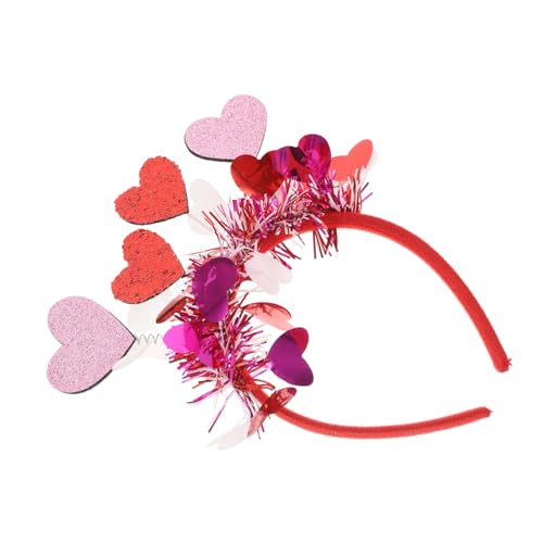 balacoo Rotes Herz Stirnband mit Lametta Valentinstag Haarreif für Frauen Romantisches Glitzerndes Party Accessoire Vielseitig für Fotoshootings und Feiern Geeignet von balacoo