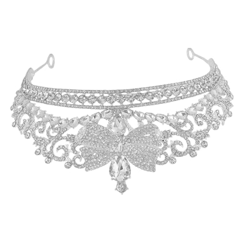 balacoo Strass Tiara Haarschmuck Hochzeit Braut Diadem Stirnband Damen Kopfschmuck Elegant Funkelnd für Festliche Anlässe und Partys von balacoo