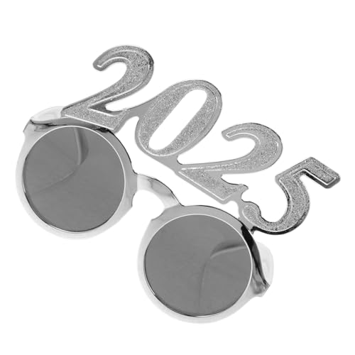 balacoo Year Partybrille Silberne Zahlenbrille Leichte Bequeme Partybrille als Foto Requisite für Silvester Geburtstagsfeier Familienfeier Festliche Anlässe von balacoo