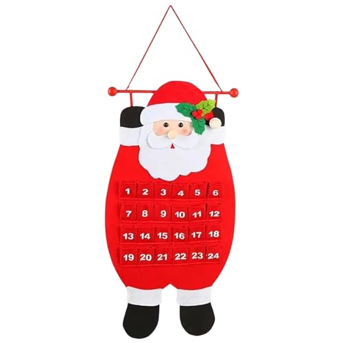 Filz Weihnachten Adventskalender 2023 DIY Adventskalender Filz Weihnachtsmann Schneemann Elch Weihnachten Countdown Kalender mit 24 Taschen Festlicher Weihnachtskalender Kreative Hänge Kalender von balderdash