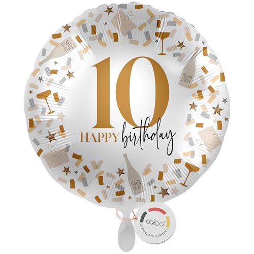 balloa Folienballon 10, runder Helium Ballon zum 10.Geburtstag, Geschenk für Kindergeburtstag, Partydeko für Mädchen und Jungen, befüllbar mit Helium oder Luft, Folienballon Geburtstag, 33cm balloa Folienballon 10, runder Helium Ballon zum 10.Geburtstag, Geschenk für Kindergeburtstag, Partydeko für Mädchen und Jungen, befüllbar mit Helium oder Luft, Folienballon Geburtstag, 33cm von balloa