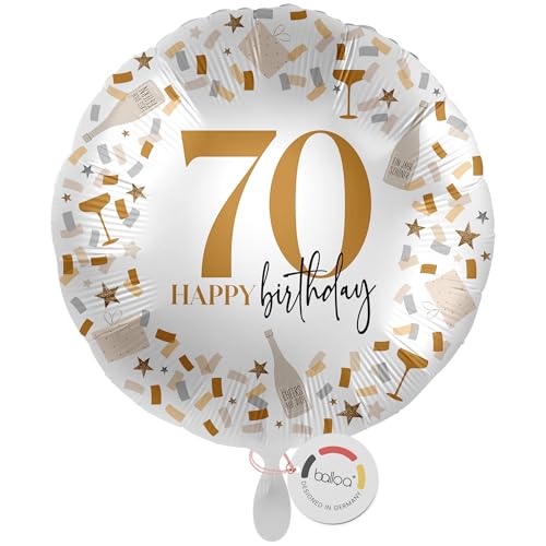 balloa Folienballon 70, runder Helium Ballon zum 70.Geburtstag, Geschenk für Männer oder Frauen, Deko für runde Geburtstagsfeier, Folienballon befüllbar mit Luft oder Helium, Partydeko, 33cm balloa Folienballon 70, runder Helium Ballon zum 70.Geburtstag, Geschenk für Männer oder Frauen, Deko für runde Geburtstagsfeier, Folienballon befüllbar mit Luft oder Helium, Partydeko, 33cm von balloa