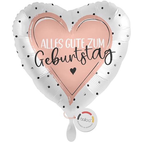 balloa Folienballon Alles Gute zum Geburtstag, rosa Herzmotiv mit Schriftzug, Helium-Ballon als stilvolles Geburtstagsgeschenk für Frauen und Mädchen, elegante Deko für Geburtstag oder Jubiläum, 33cm balloa Folienballon Alles Gute zum Geburtstag, rosa Herzmotiv mit Schriftzug, Helium-Ballon als stilvolles Geburtstagsgeschenk für Frauen und Mädchen, elegante Deko für Geburtstag oder Jubiläum, 33cm von balloa