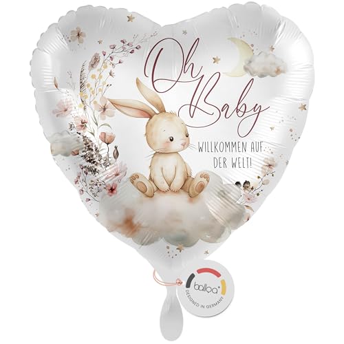 balloa Folienballon Oh Baby Willkommen auf der Welt, Helium Ballon zur Geburt, neutrales Geschenk zur Babyshower und Babyparty, Dekoration Geburt Jungen und Mädchen, Ballon 33cm balloa Folienballon Oh Baby Willkommen auf der Welt, Helium Ballon zur Geburt, neutrales Geschenk zur Babyshower und Babyparty, Dekoration Geburt Jungen und Mädchen, Ballon 33cm von balloa
