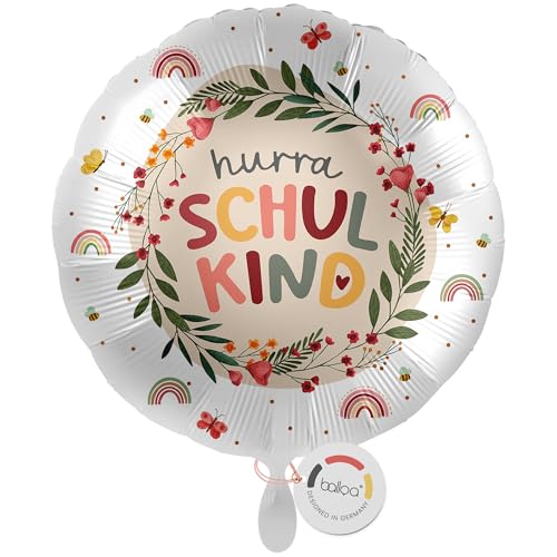 balloa Folienballon Schulkind zur Einschulung, Helium Ballon mit Aufdruck Hurra Schulkind, Geschenk zur Einschulung für Mädchen und Jungen, Deko Schulanfang Einschulungsfeier, 33cm balloa Folienballon Schulkind zur Einschulung, Helium Ballon mit Aufdruck Hurra Schulkind, Geschenk zur Einschulung für Mädchen und Jungen, Deko Schulanfang Einschulungsfeier, 33cm von balloa
