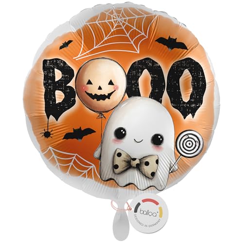 balloa Folienballon XXL Halloween Happy Ghost Boo, runder Ballon mit Kürbis und Gespenst, Helium geeignet Luftballon, Halloweendeko für Kinder und Erwachsene, Partydeko Halloweenparty, 53cm balloa Folienballon XXL Halloween Happy Ghost Boo, runder Ballon mit Kürbis und Gespenst, Helium geeignet Luftballon, Halloweendeko für Kinder und Erwachsene, Partydeko Halloweenparty, 53cm von balloa