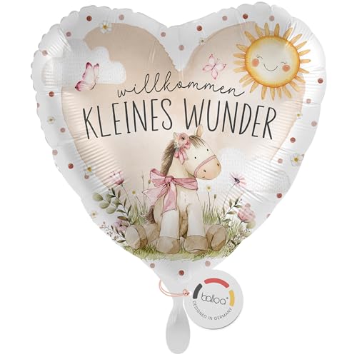 balloa Folienballon XXL Mädchen, Geschenk zur Geburt Baby Girl, Herzballon Willkommen kleines Wunder, Helium geeignet, Luftballon Babydeko, Babyparty Überraschung Partydeko, 53cm balloa Folienballon XXL Mädchen, Geschenk zur Geburt Baby Girl, Herzballon Willkommen kleines Wunder, Helium geeignet, Luftballon Babydeko, Babyparty Überraschung Partydeko, 53cm von balloa