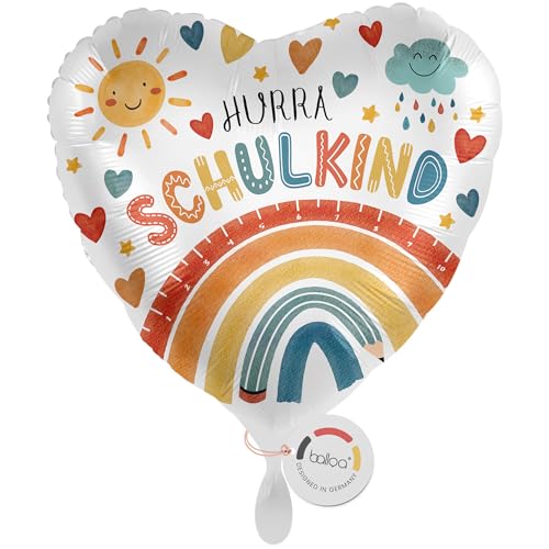 balloa Folienballon XXL Schulkind, großer Helium Ballon zur Einschulung in Herzform mit Aufdruck Schulkind, Geschenkidee für Mädchen oder Jungen, Deko für Schulanfang oder Einschulungsfeier, 53cm balloa Folienballon XXL Schulkind, großer Helium Ballon zur Einschulung in Herzform mit Aufdruck Schulkind, Geschenkidee für Mädchen oder Jungen, Deko für Schulanfang oder Einschulungsfeier, 53cm von balloa