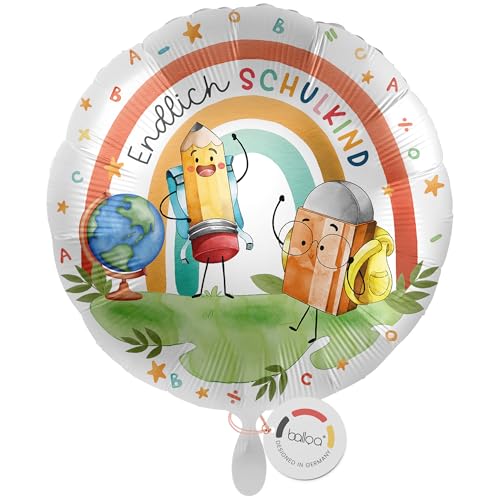 balloa Folienballon XXL Schulkind, großer Helium Ballon zur Einschulung mit Schulmotiv, Geschenk für Mädchen oder Jungen, Deko zum Schulanfang, befüllbar mit Luft oder Helium, 53cm balloa Folienballon XXL Schulkind, großer Helium Ballon zur Einschulung mit Schulmotiv, Geschenk für Mädchen oder Jungen, Deko zum Schulanfang, befüllbar mit Luft oder Helium, 53cm von balloa