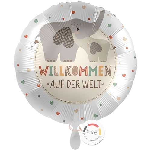 balloa Folienballon zur Geburt, Helium-Ballon mit niedlichem Elefantenmotiv, ideal als Geschenk zur Geburt für Jungen und Mädchen - 33cm balloa Folienballon zur Geburt, Helium-Ballon mit niedlichem Elefantenmotiv, ideal als Geschenk zur Geburt für Jungen und Mädchen - 33cm von balloa