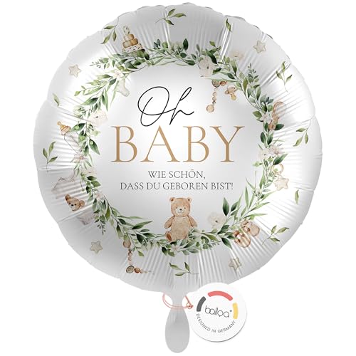 balloa Folienballon zur Geburt, schöner Helium-Ballon mit natürlichem Design für das Baby, Dekoration für das Fest, Geschenk zur Geburt, 33cm balloa Folienballon zur Geburt, schöner Helium-Ballon mit natürlichem Design für das Baby, Dekoration für das Fest, Geschenk zur Geburt, 33cm von balloa