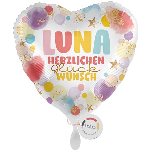 balloa Personalisierter Ballon XXL mit Namen, Geschenk Glückwunsch, Herzballon mit Wunschtext, Helium geeignet Luftballon, Folienballon Dekoration für Mädchen oder Jungen, Feier Gratulation, 53cm balloa Personalisierter Ballon XXL mit Namen, Geschenk Glückwunsch, Herzballon mit Wunschtext, Helium geeignet Luftballon, Folienballon Dekoration für Mädchen oder Jungen, Feier Gratulation, 53cm von balloa