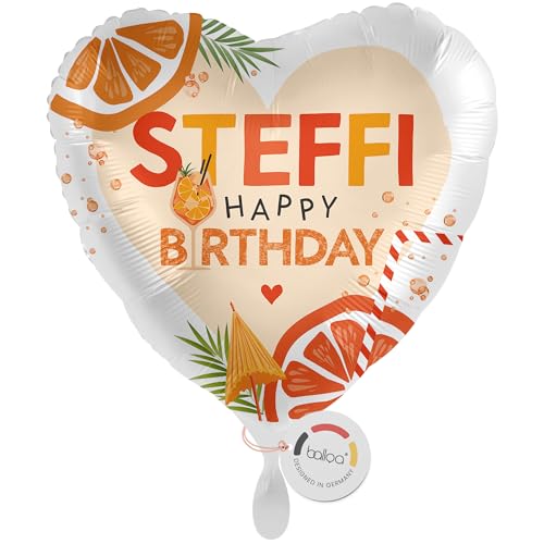 balloa Personalisierter Ballon XXL mit Namen, Geschenk zum Geburtstag, Herz Folieballon Sommer Cocktail Motiv mit Wunschtext Happy Birthday, Helium geeignet, Luftballon Deko für Frauen, 53cm balloa Personalisierter Ballon XXL mit Namen, Geschenk zum Geburtstag, Herz Folieballon Sommer Cocktail Motiv mit Wunschtext Happy Birthday, Helium geeignet, Luftballon Deko für Frauen, 53cm von balloa