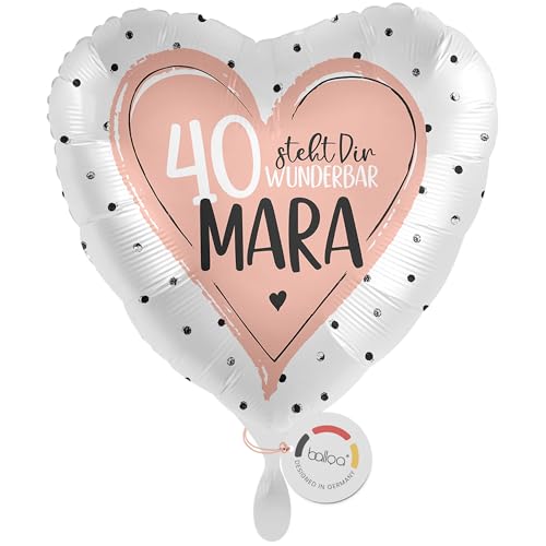 balloa Personalisierter Ballon XXL mit Namen, Geschenk zum Geburtstag, Herzballon Rosa mit Wunschtext 40 steht Dir wunderbar, Helium geeignet Luftballon, Dekoration für Frauen, 53cm balloa Personalisierter Ballon XXL mit Namen, Geschenk zum Geburtstag, Herzballon Rosa mit Wunschtext 40 steht Dir wunderbar, Helium geeignet Luftballon, Dekoration für Frauen, 53cm von balloa
